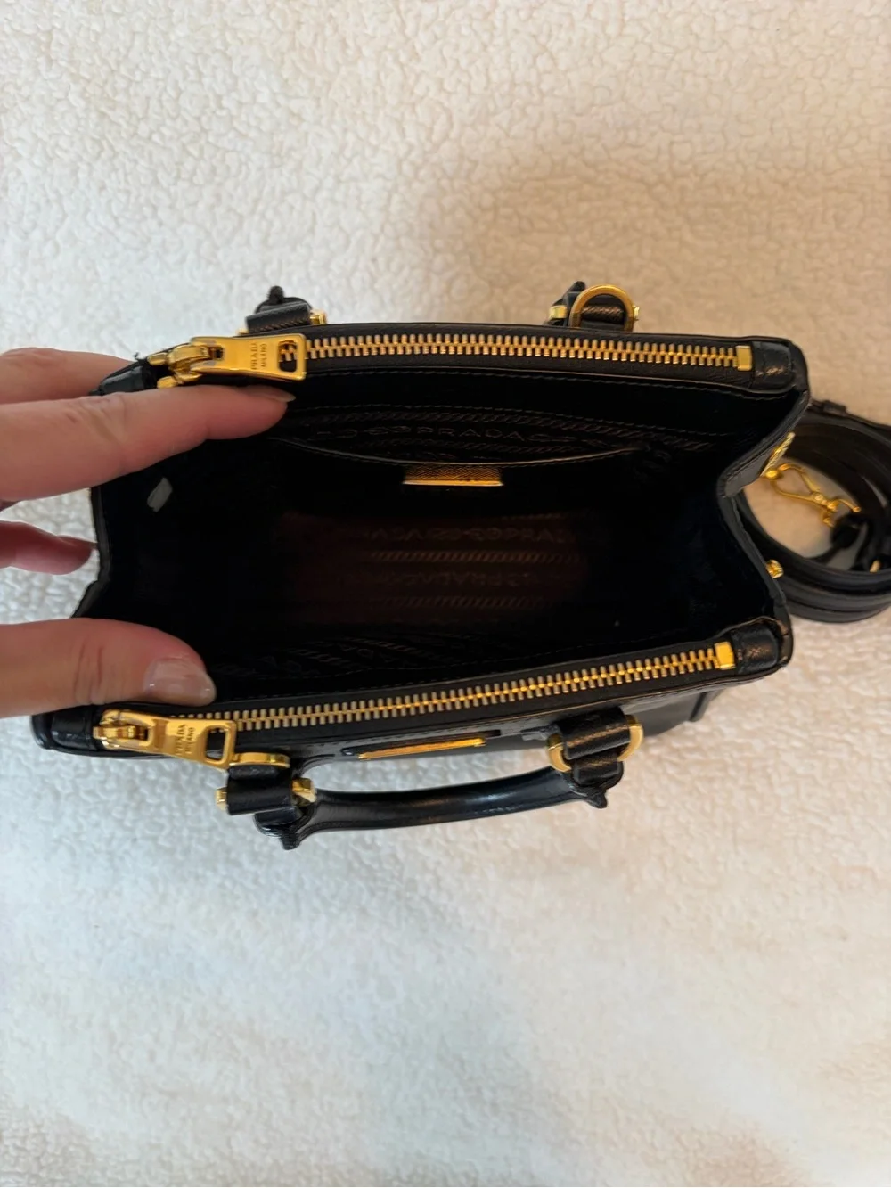 Prada Galleria Micro Saffiano Leather Black Bag